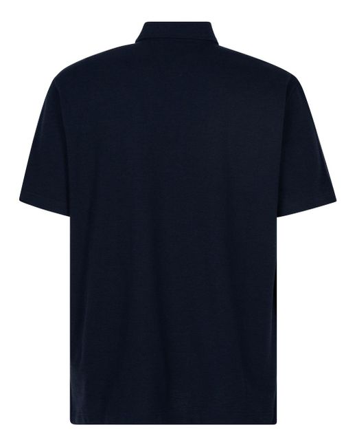 Polo Con Colletto Classico E Logo Ricamato Sul Fronte T di Bottega Veneta in Blue da Uomo