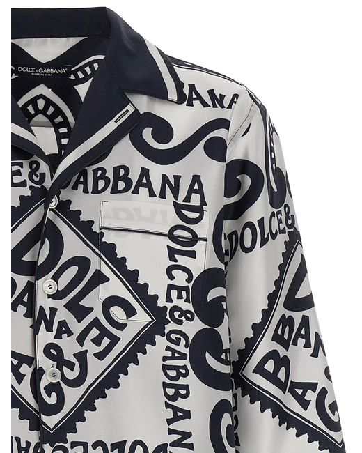 Marina Camicie Bianco/Nero di Dolce & Gabbana in Gray da Uomo