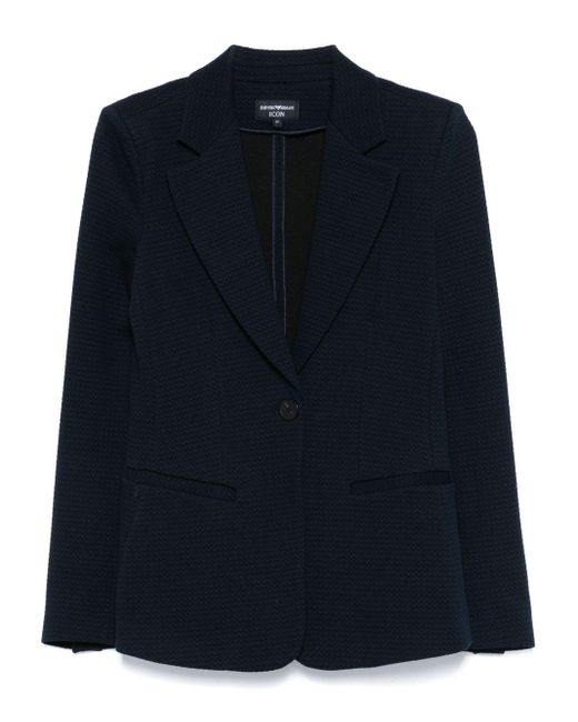Emporio Armani Blue Single-Breasted Blazer Jacket