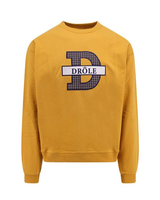 Drole de Monsieur Metallic Cotton Sweatshirt With Frontal Monogram for men
