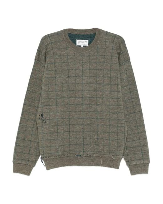 Maison Margiela Green Crew Neck Pullover for men