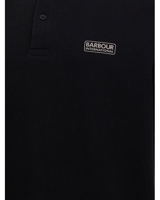 Essential Tipped Polo Nero di Barbour in Black da Uomo