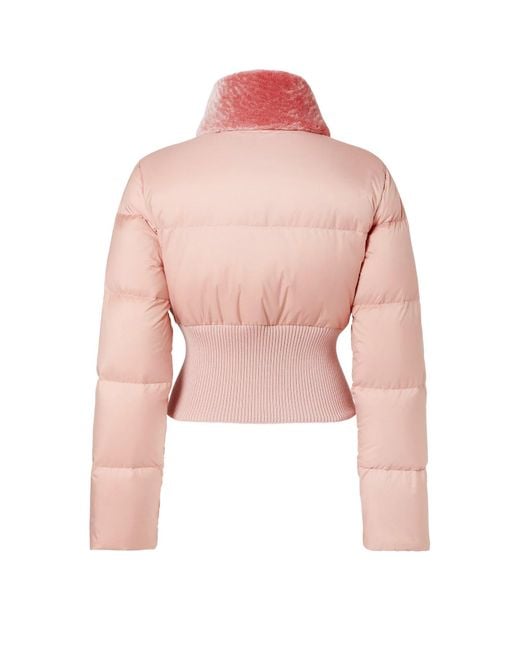 Fendi Pink Technical Fabric And Shearling Down Jacket