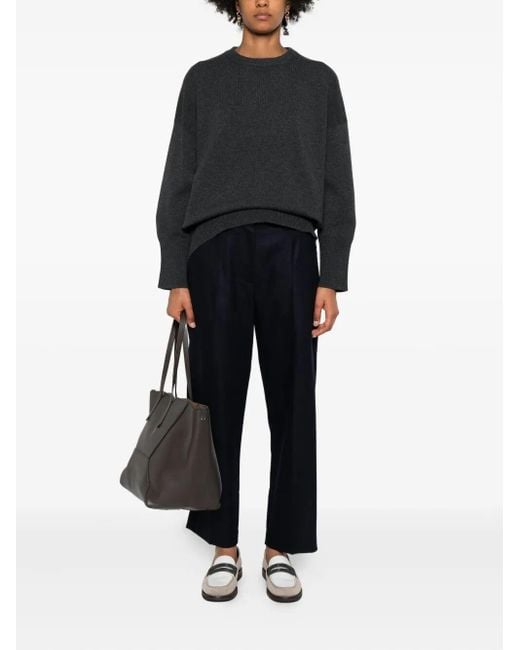 Brunello Cucinelli Black Cashmere Sweater With Shiny Detail