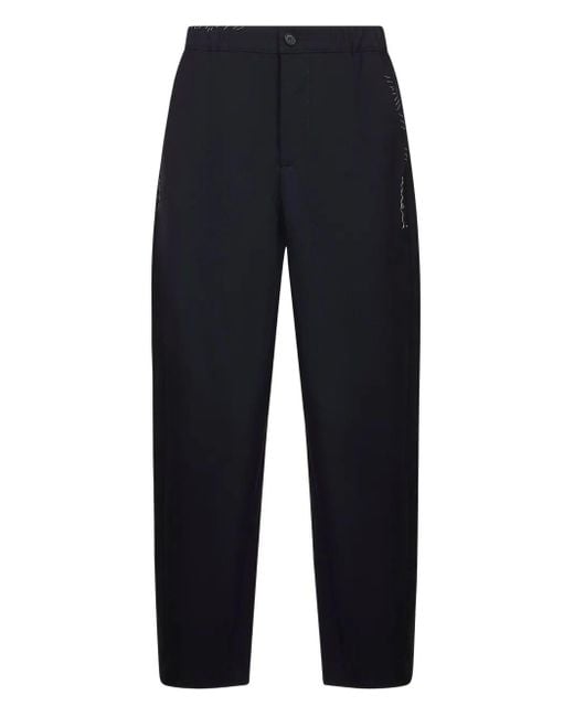 Marni Blue Tropical Wool Straight Leg Trousers