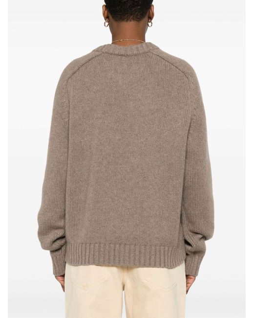 Khaite Natural Mae Cashmere Pullover With Extended Sleeves