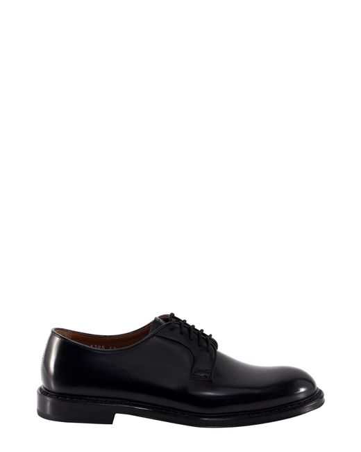 Doucal's Black Leather Lace-Up Shoe for men