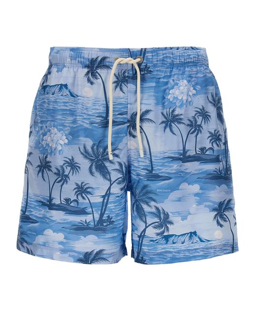 Sunset Beachwear Celeste di Palm Angels in Blue da Uomo
