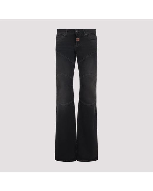 Balenciaga Black Logo Patch Flared Jeans for men