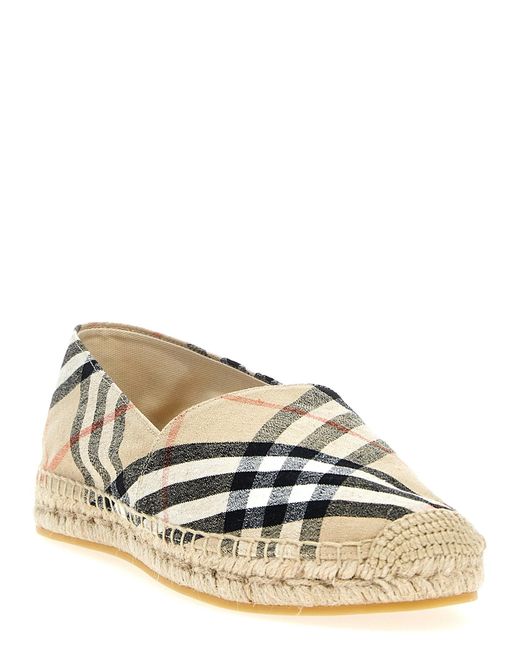 Burberry Multicolor Check Espadrilles Flat Shoes