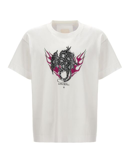 Givenchy White Printed T-shirt for men