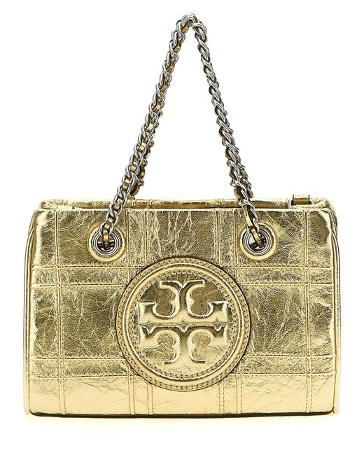 Fleming Soft Metallic Quilt Mini Borse A Mano Oro di Tory Burch