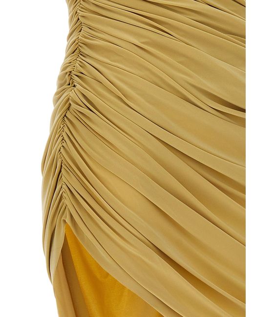 Norma Kamali Yellow Diana Mini Dresses Beige