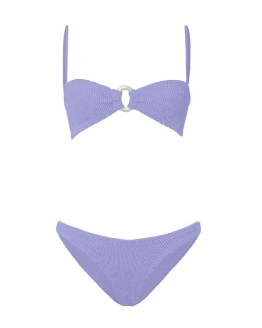 Hunza G Purple Misty Bikini With Pearl Circle Lilac