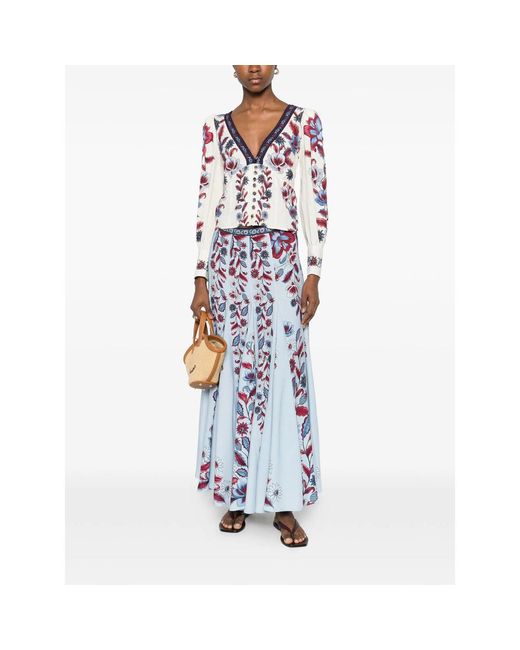 Farm Rio Blue Shirts White