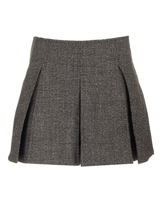 DURAZZI MILANO Gray Pleated Mini Skirt Skirts