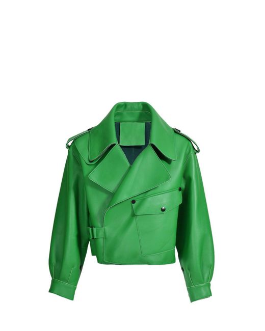 Wanan Touch Ilaria Jacket In Green Lambskin Leather