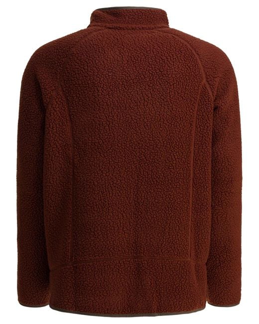 Patagonia Brown Retro Pile Fleece Jackets Bordeaux for men