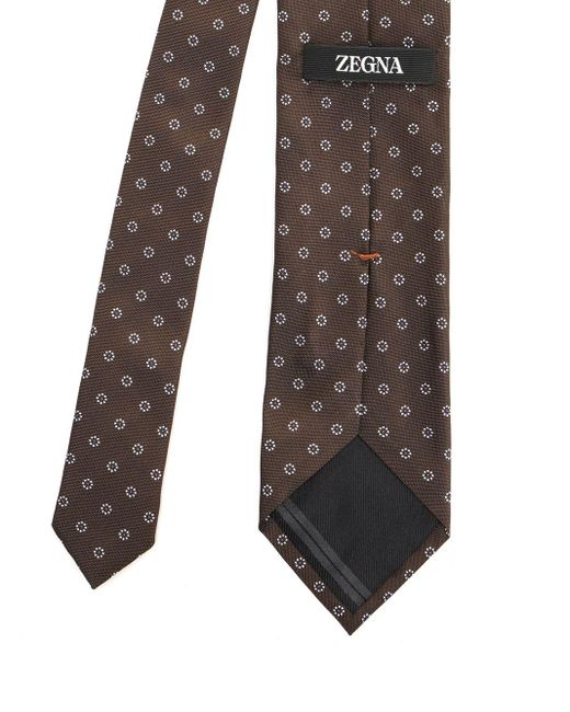 Jacquard Silk Tie Ties And Bow Ties Marrone-Uomo di Zegna in Gray da Uomo