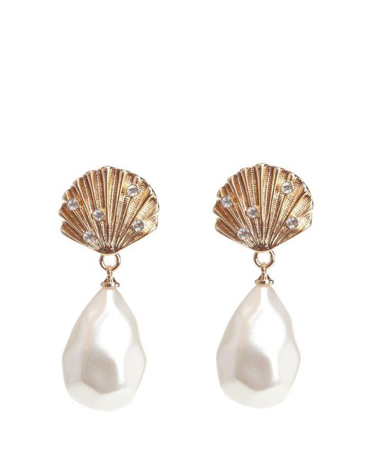 Self-Portrait Natural Shell Earrings