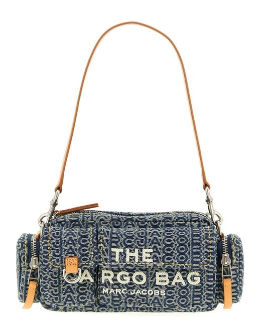 Marc Jacobs Gray The Cargo Monogram Denim Shoulder Bags Blue