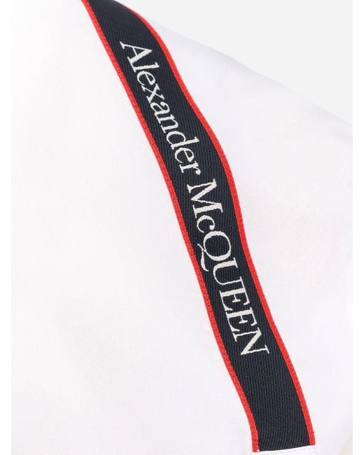 Camicia in cotone con dettaglio Alexander Mc Queen di Alexander McQueen in White da Uomo