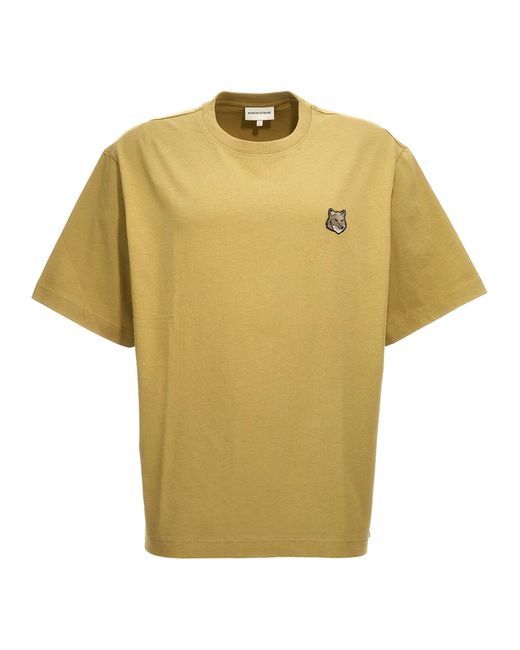 Maison Kitsuné Yellow 'Bold Fox Head' T-Shirt for men