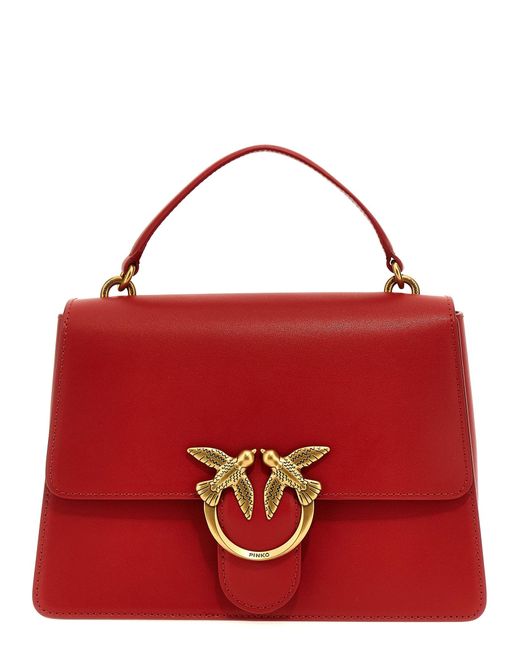 Pinko Red Love One Top Handle Hand Bags