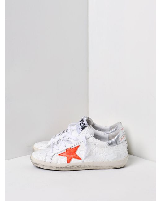 Golden Goose Sneakers Superstar _white Lace Orange Fluo Star | Lyst
