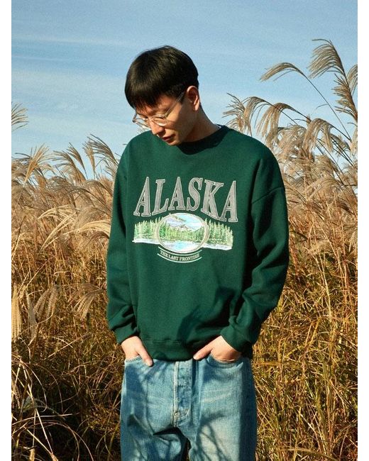 FLUKE Alaska Sweatshirt in Green for Men