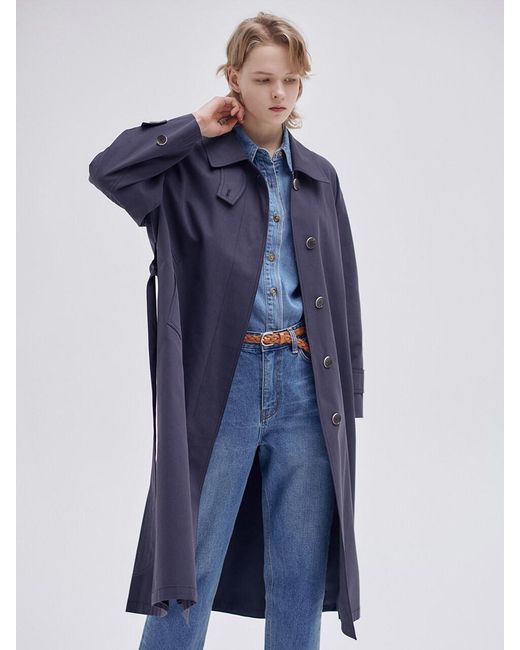 NILBY P Mac Trench Coat in Blue | Lyst Canada