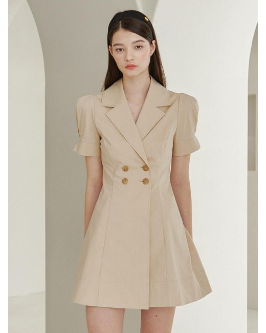 FLOWOOM Cotton Double Button Trench 