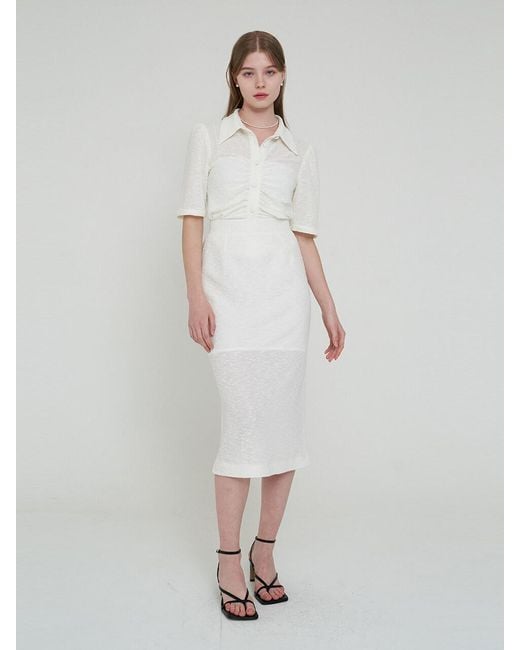 F.COCOROMIZ Coco See Through Knit Skirt in White Lyst Canada