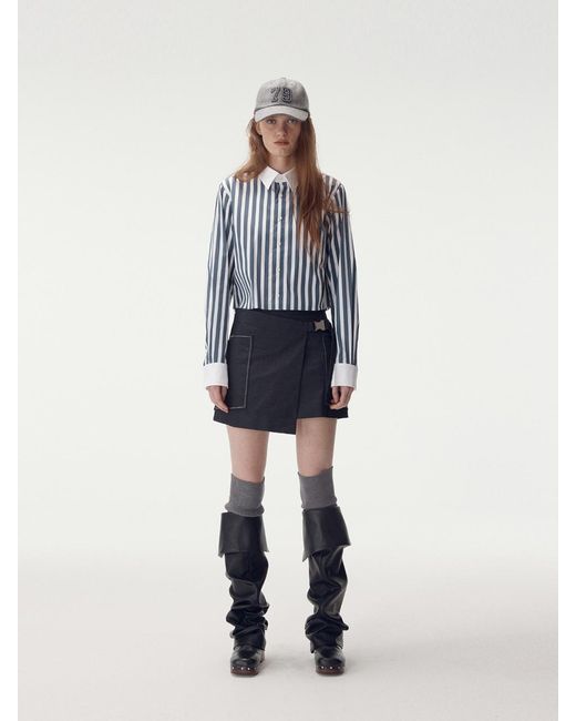 MAISONMARAIS Faux Leather Leg Warmer in Blue Lyst