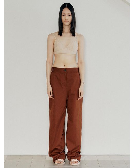 Low Classic Women's Stitch Pants - Brown - Straight-Leg Pants