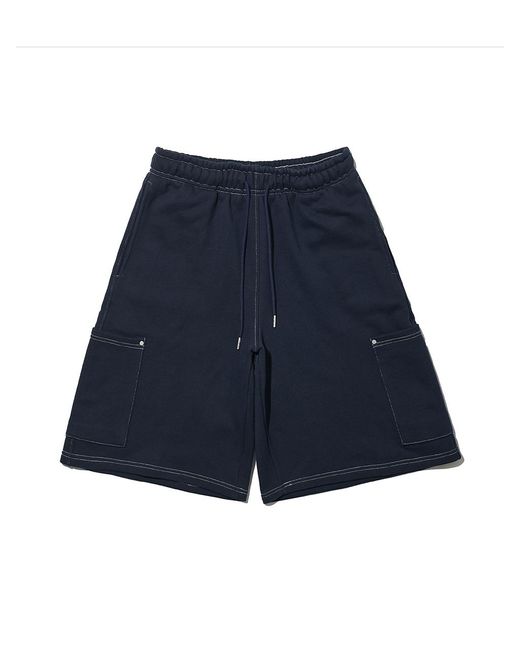 LAYER UNION St Heavy Cotton Cargo Sweat Shorts in Blue for Men