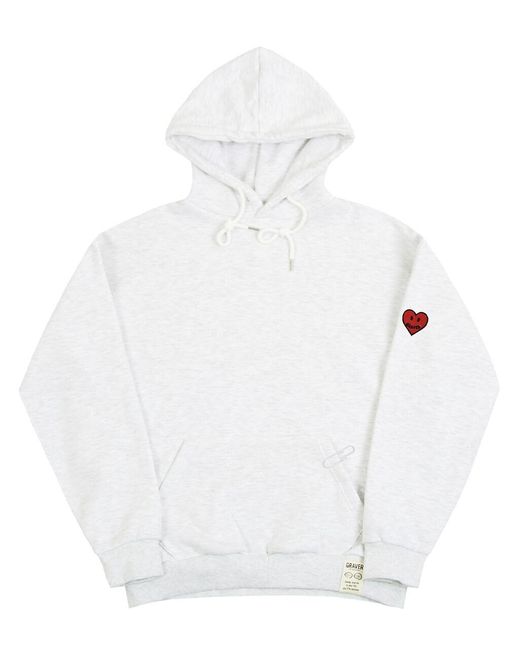 GRAVER Cotton [unisex] Heart Smile Logo Sleeve Embroidered White Clip ...