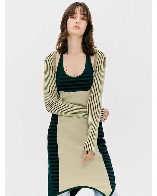 TheOpen Product Ribbed Fitted Bolero Cardigan in Green | Lyst