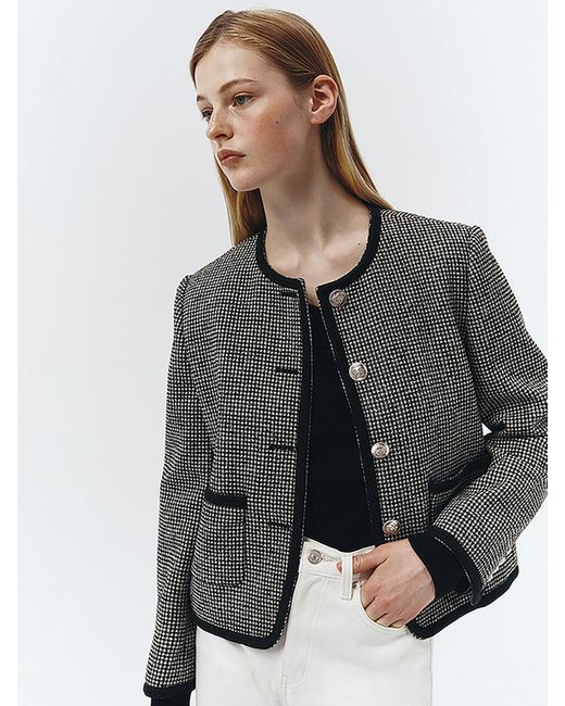 DUNST Classic Boucle Tweed Jacket in Gray | Lyst