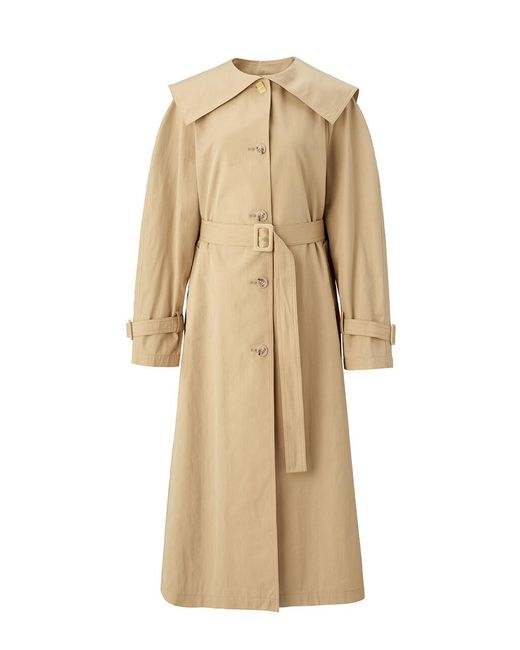 BEMUSE MANSION Cotton Sailor Trench Coat in Yellow Beige (Natural ...