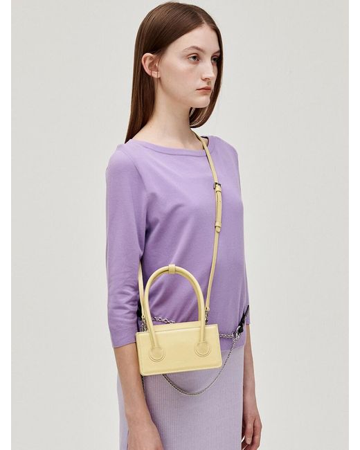 Marge Sherwood Leather Grandma Mini Rolled Handle Bag in Purple | Lyst