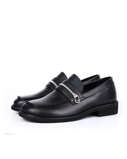 DAVID STONE Leather Square Toe Zipper Loafer in Black for Men | Lyst