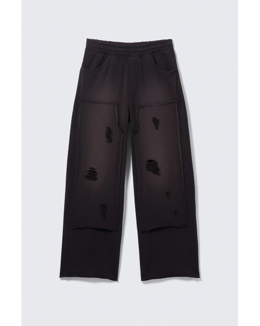 Weekday Brown Distressed Cotton Terry Sweatpants for men