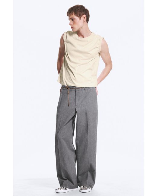 Weekday Blue Florian Pleated Relaxed Suiting Trousers for men