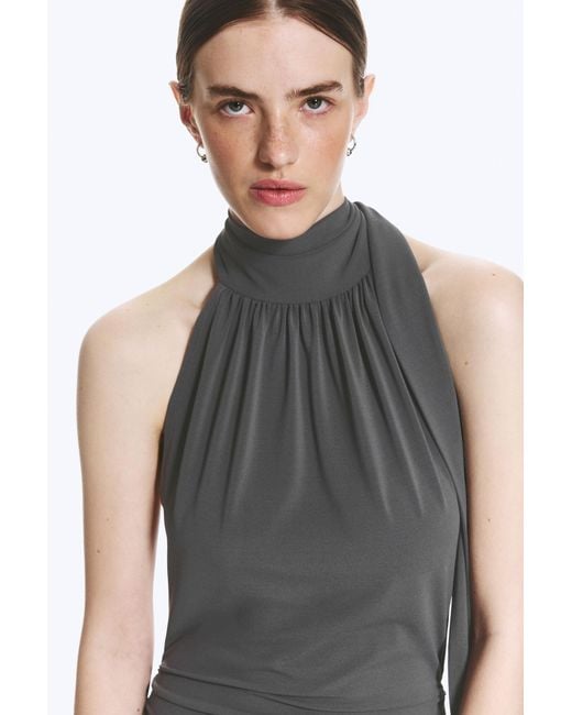 Weekday Gray Halter Maxi Dress