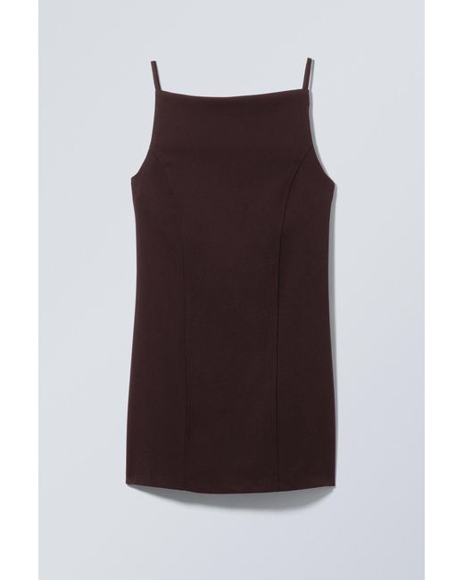 Weekday Brown Mini Suiting Dress