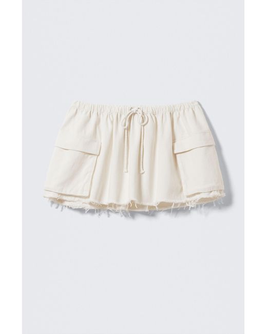 Monki White Utility Twill Mini Skirt