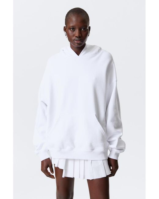 Weekday White Oversized Heavyweight Hoodie