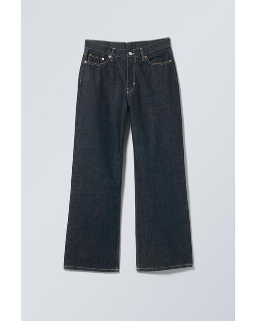 Weekday Blue Dynasty Low Rise Loose Wide Leg Jeans
