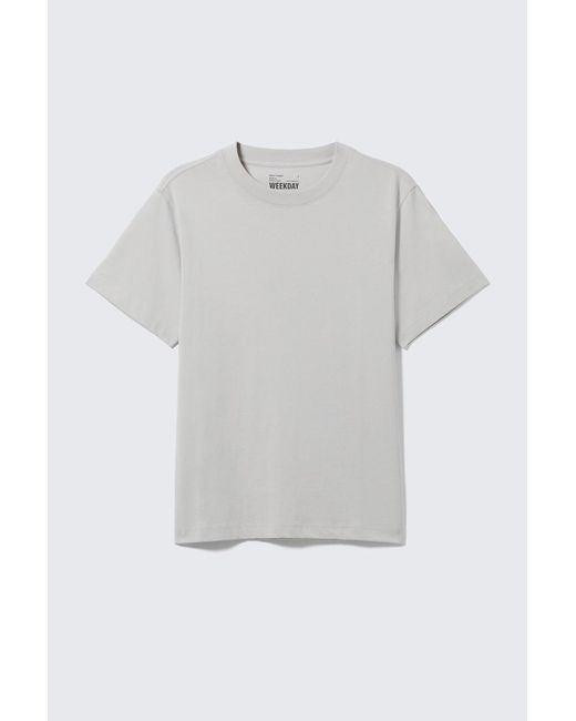 Weekday White Short Boxy Heavyweight T-Shirt for men
